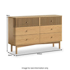 Commode à six tiroirs Shorwell en chêne à lattes