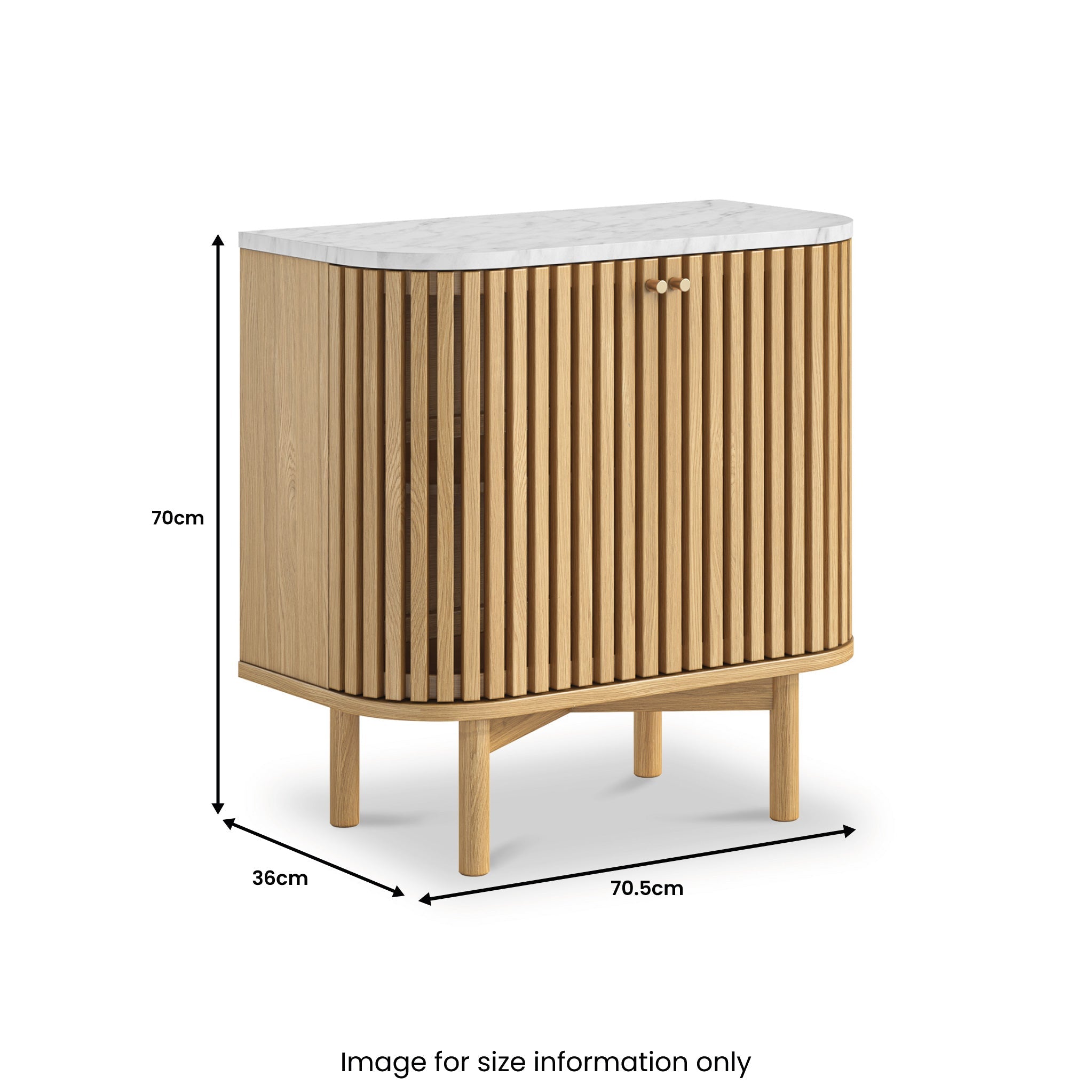 Armoire à lattes en chêne et marbre Shorwell