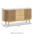 Buffet à 3 tiroirs Shorwell en chêne et marbre à lattes