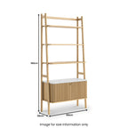 Bibliothèque Shorwell en chêne et marbre avec placard à 2 portes à claire-voie