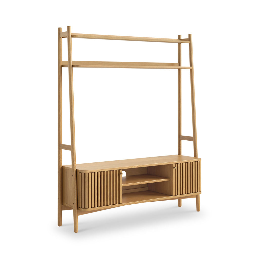 Meuble TV échelle à lattes en chêne Shorwell 137 cm