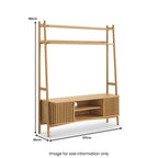 Meuble TV échelle à lattes en chêne Shorwell 137 cm