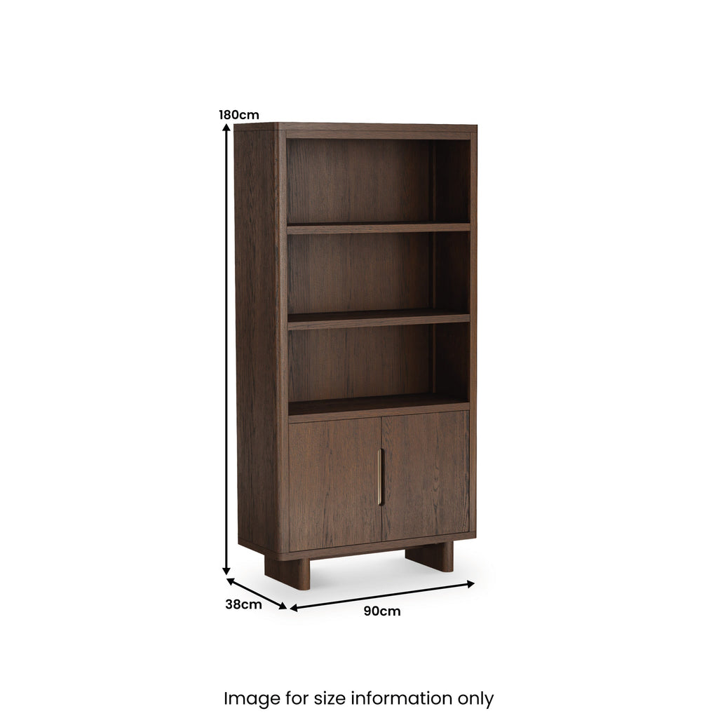 Bibliothèque vitrine Mylor Oak à 2 portes