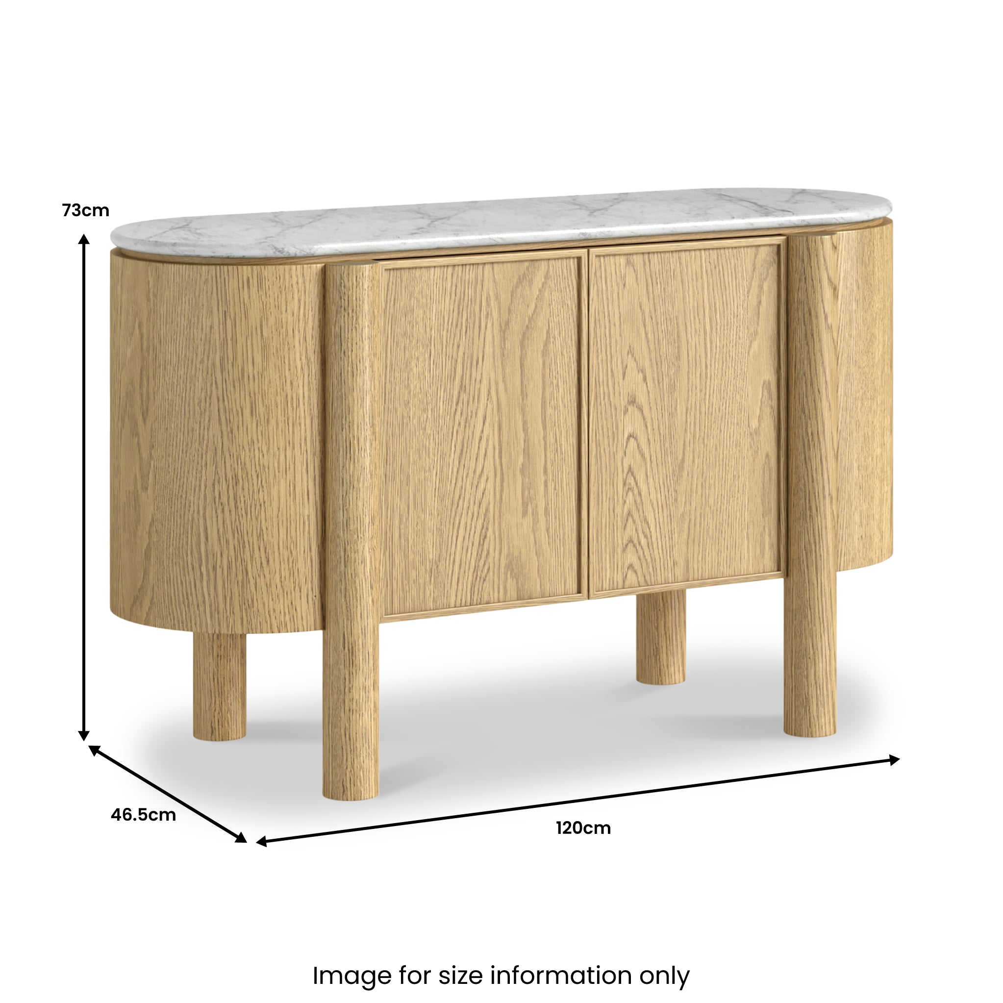 Petit buffet Nyssa avec plateau en marbre