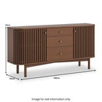 Buffet à 3 tiroirs Shorwell en chêne foncé à lattes