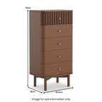 Commode haute Shorwell en chêne foncé à 5 tiroirs à lattes