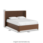 Cadre de lit à lattes Shorwell en chêne foncé