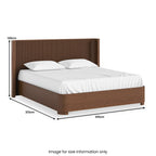 Cadre de lit à lattes Shorwell en chêne foncé