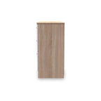 Commode large Blakely blanche et chêne clair à 6 tiroirs