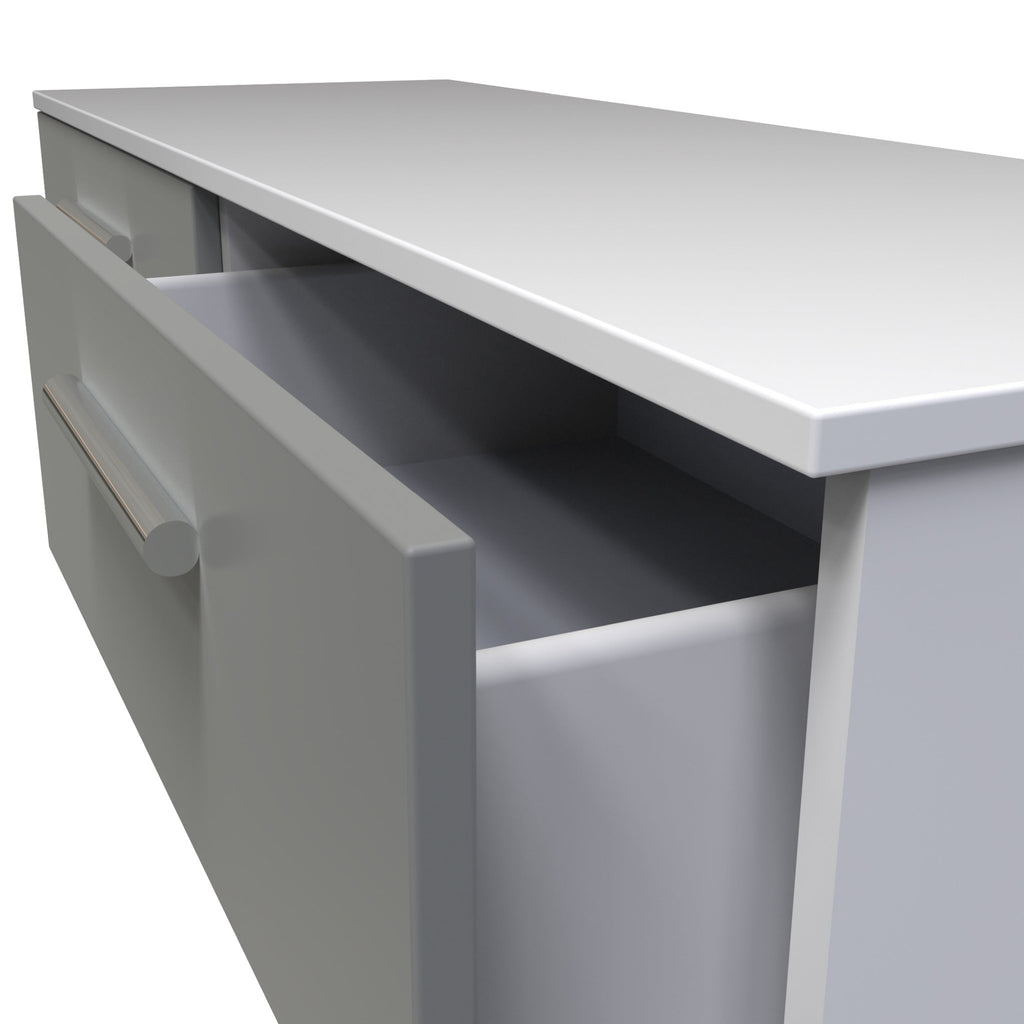 Meuble de rangement Blakely gris et blanc à 4 tiroirs