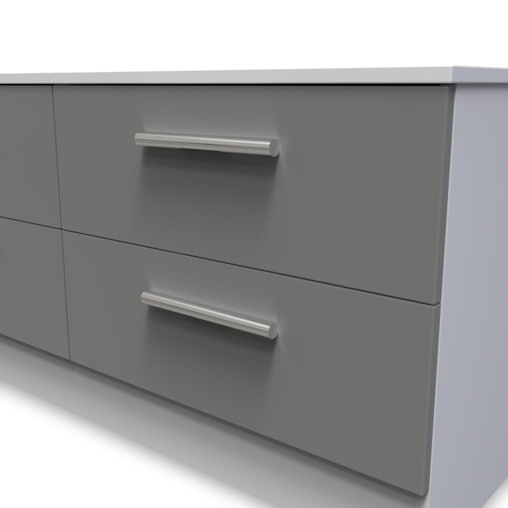 Meuble de rangement Blakely gris et blanc à 4 tiroirs