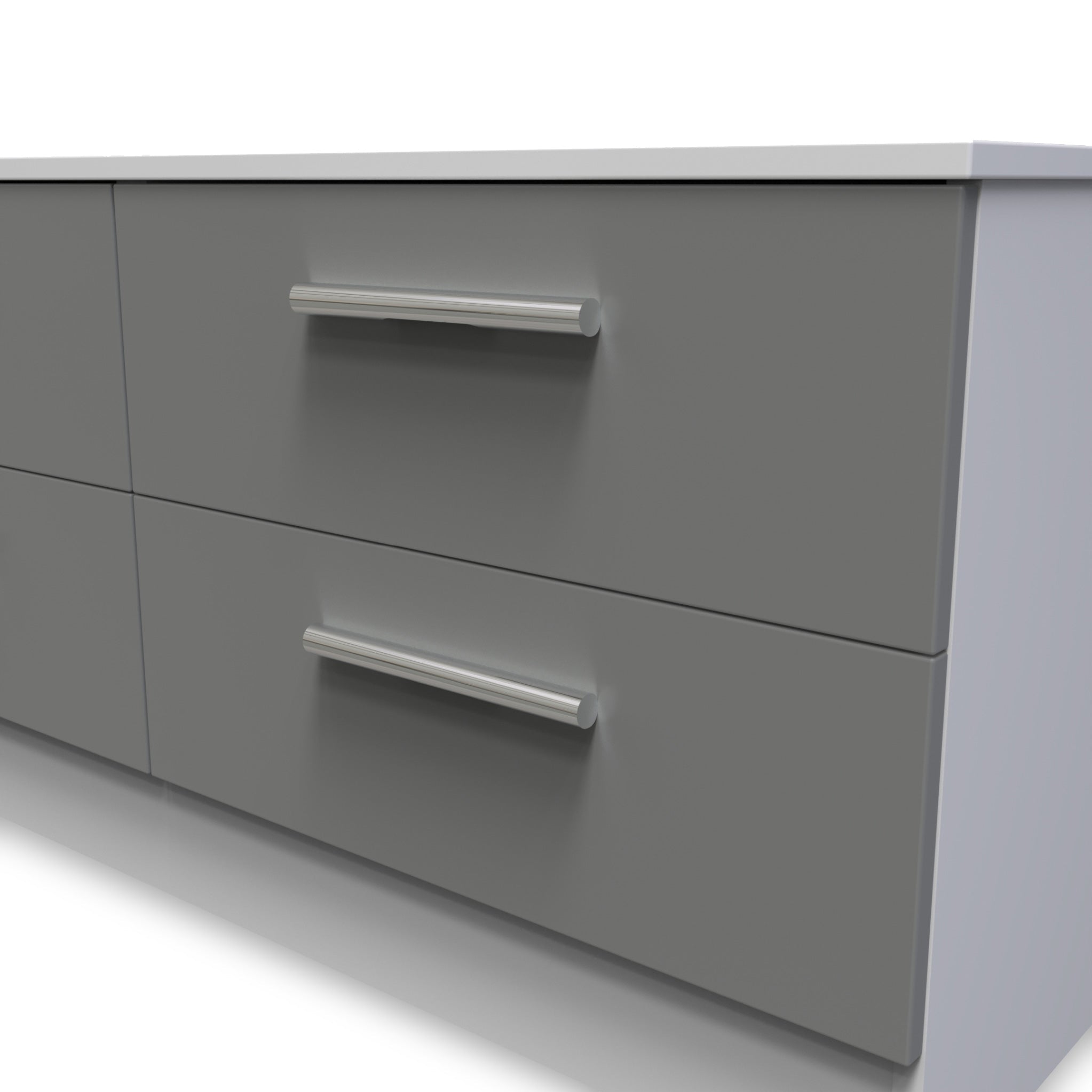 Meuble de rangement Blakely gris et blanc à 4 tiroirs