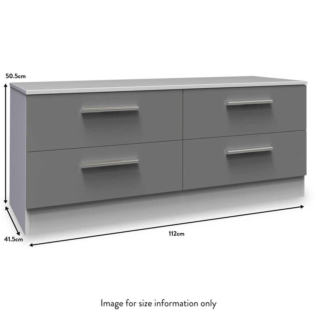 Meuble de rangement Blakely gris et blanc à 4 tiroirs