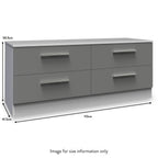 Meuble de rangement Blakely gris et blanc à 4 tiroirs