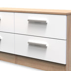 Meuble de rangement Blakely blanc et chêne clair à 4 tiroirs