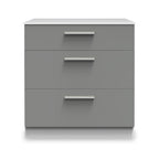 Commode profonde Blakely grise et blanche à 3 tiroirs