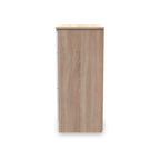 Commode profonde à 3 tiroirs Blakely, blanche et chêne clair