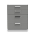 Commode profonde Blakely grise et blanche à 4 tiroirs