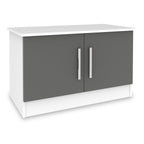 Meuble TV compact Blakely gris et blanc à 2 portes