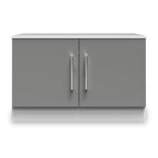 Meuble TV compact Blakely gris et blanc à 2 portes