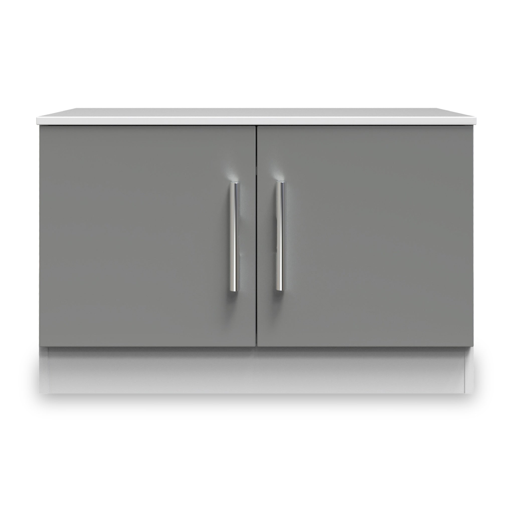 Meuble TV compact Blakely gris et blanc à 2 portes