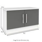 Meuble TV compact Blakely gris et blanc à 2 portes