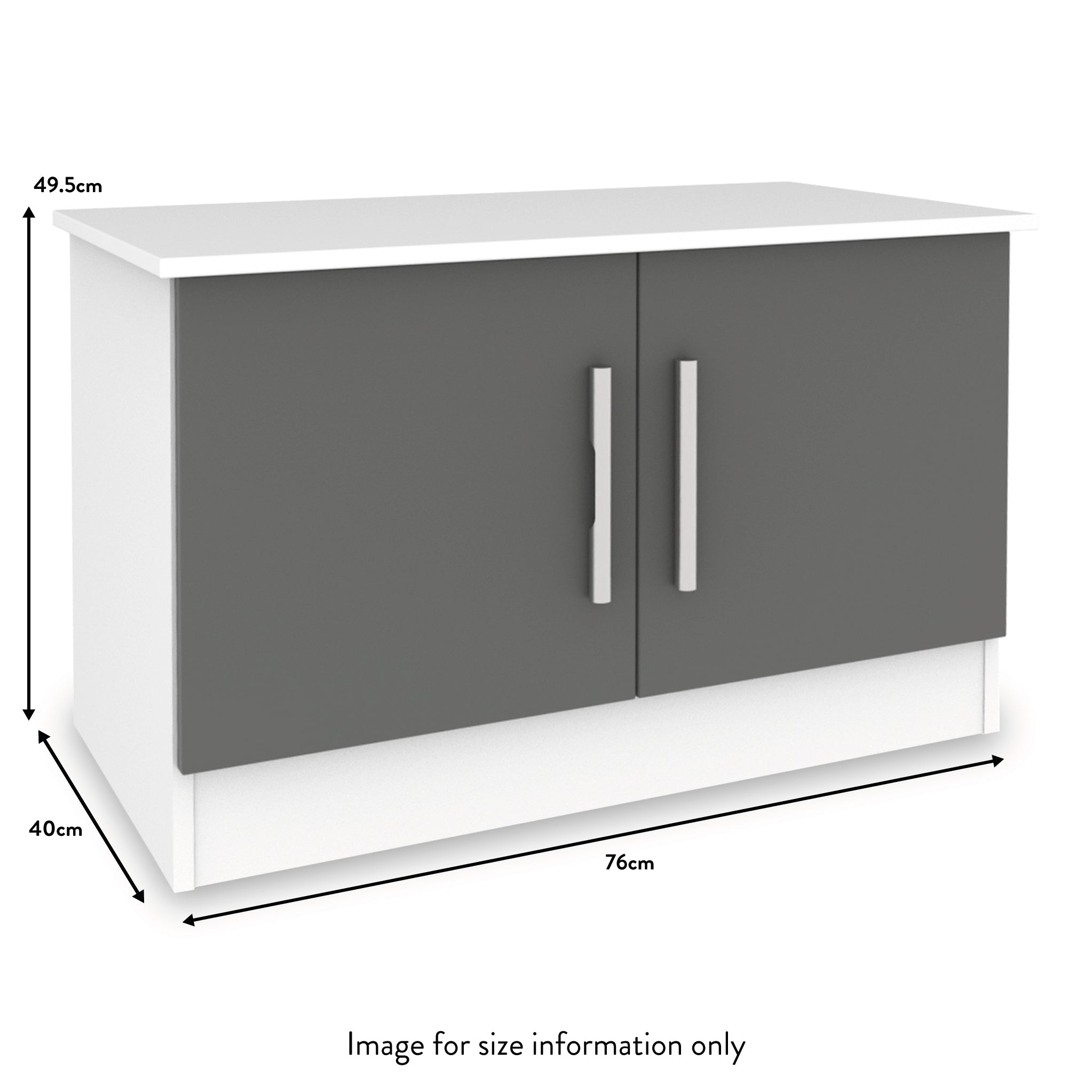 Meuble TV compact Blakely gris et blanc à 2 portes