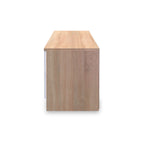 Meuble TV compact Blakely blanc et chêne clair à 2 portes