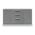 Buffet Blakely gris et blanc à 2 portes et 3 tiroirs