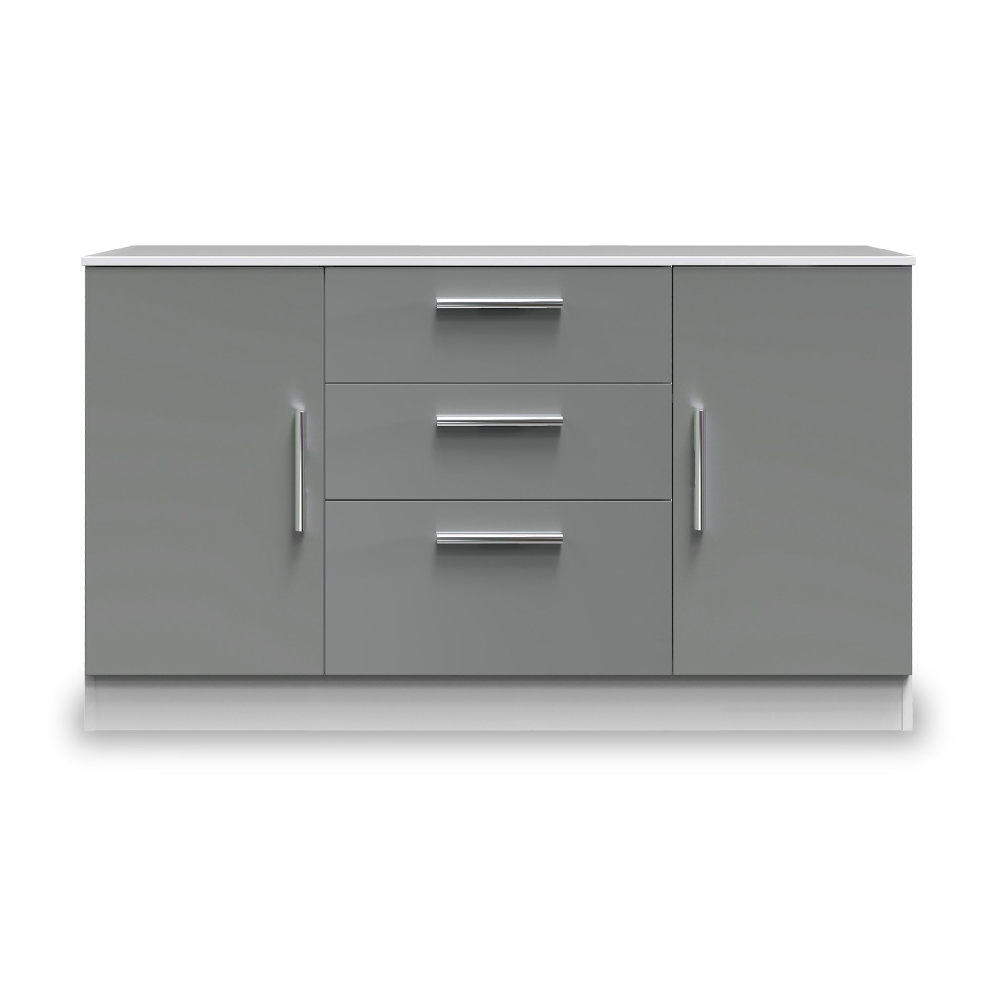 Buffet Blakely gris et blanc à 2 portes et 3 tiroirs