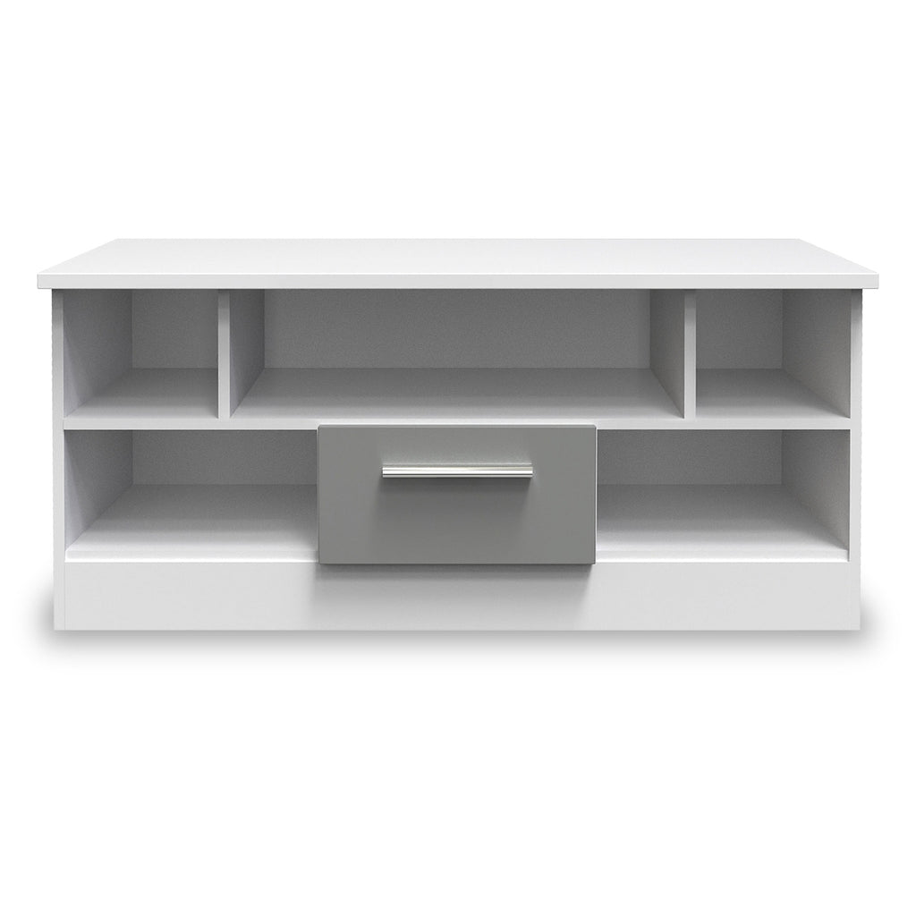 Meuble TV Blakely gris et blanc à 1 tiroir