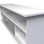 Meuble TV Blakely gris et blanc à un tiroir large