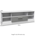 Meuble TV Blakely gris et blanc à un tiroir large
