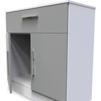 Buffet Blakely gris et blanc à 1 tiroir et 2 portes