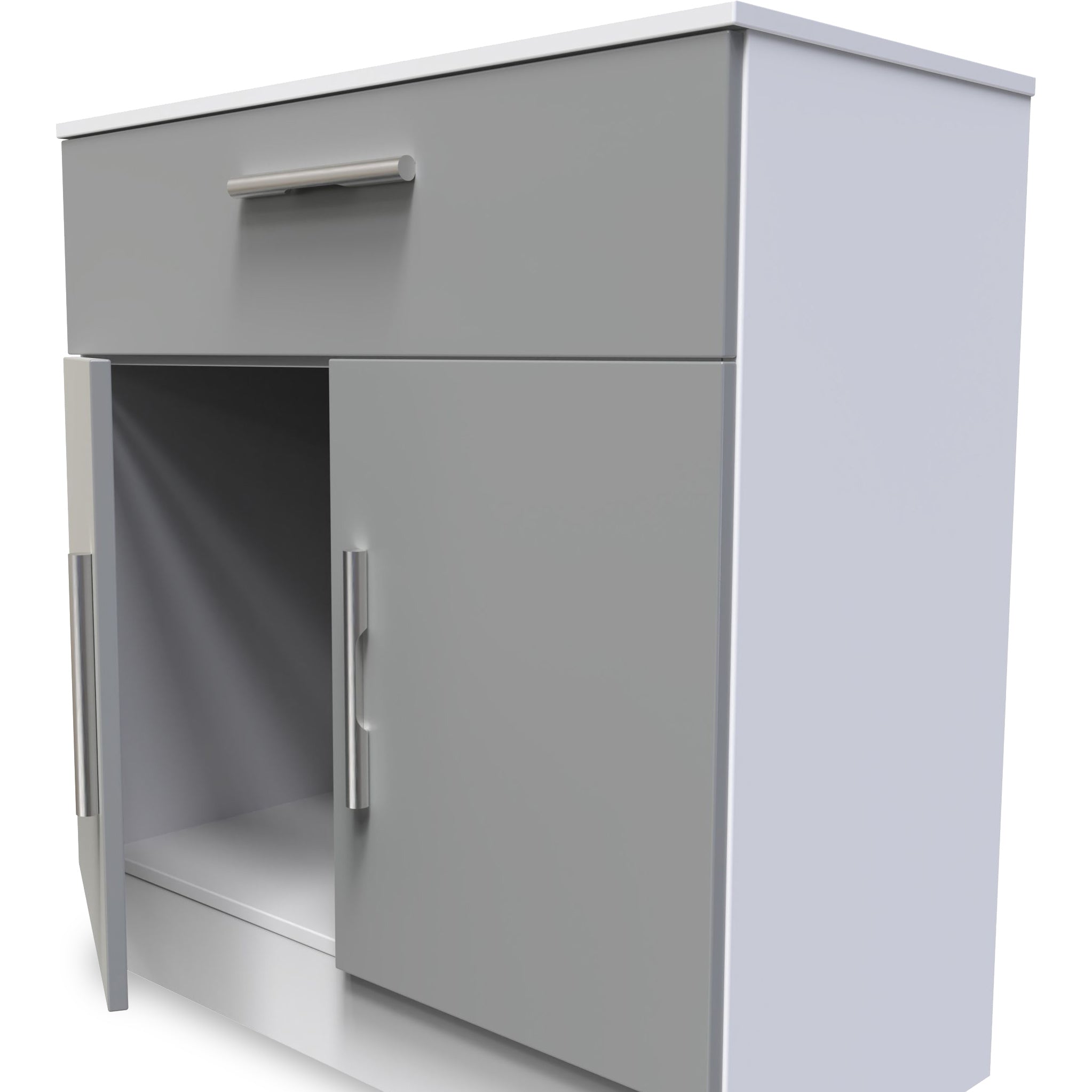 Buffet Blakely gris et blanc à 1 tiroir et 2 portes