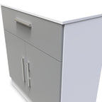 Buffet Blakely gris et blanc à 1 tiroir et 2 portes