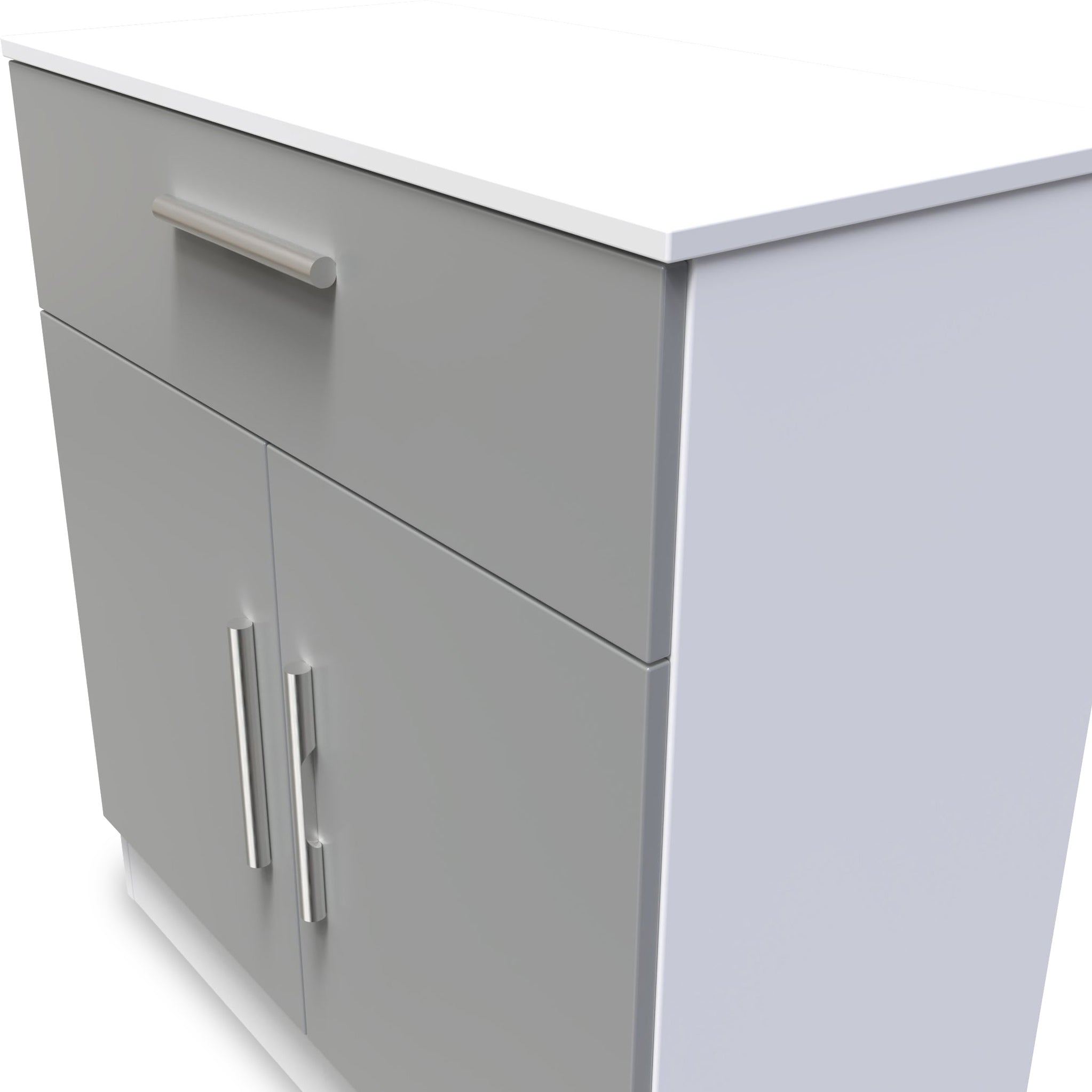 Buffet Blakely gris et blanc à 1 tiroir et 2 portes