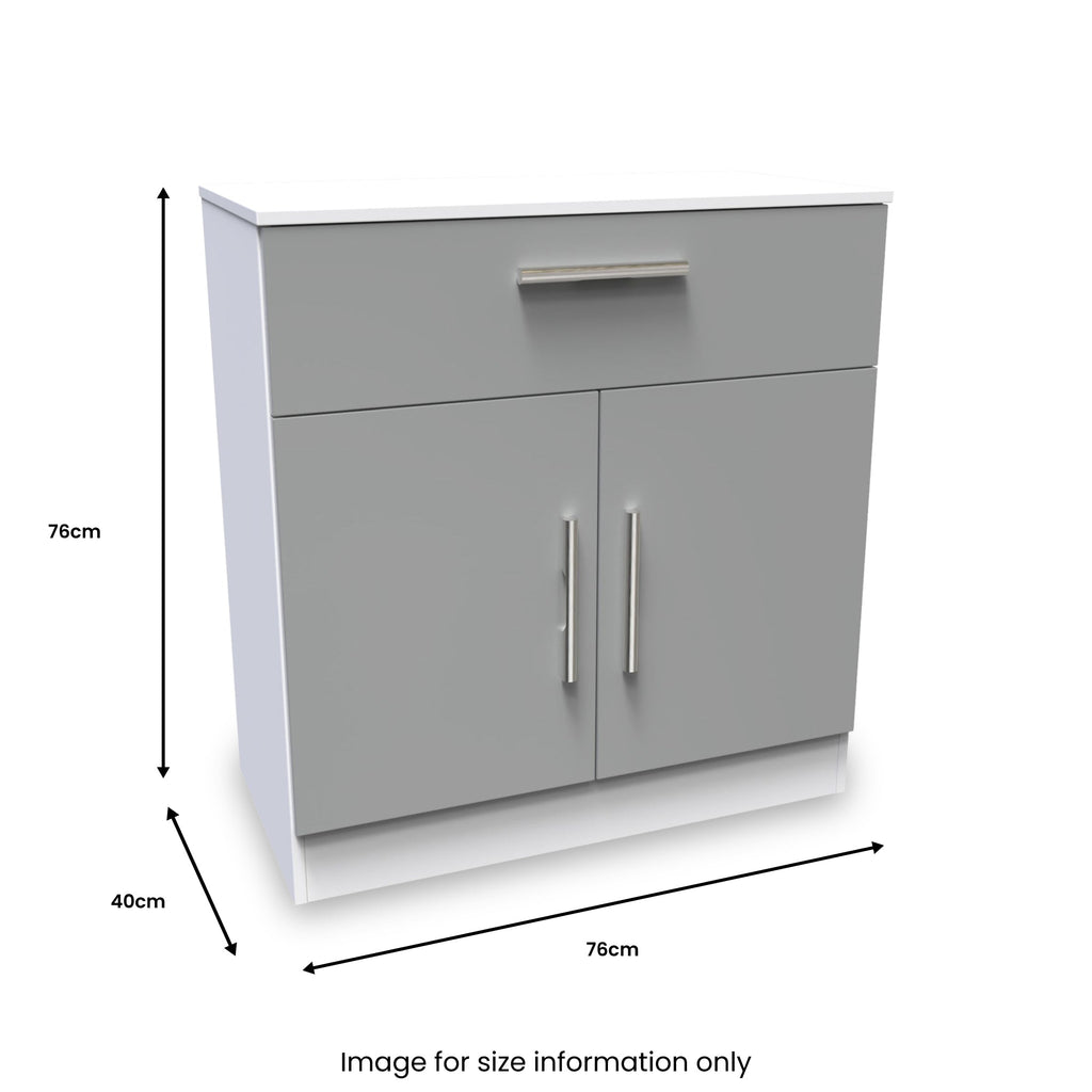 Buffet Blakely gris et blanc à 1 tiroir et 2 portes