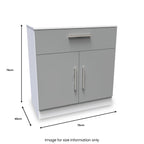 Buffet Blakely gris et blanc à 1 tiroir et 2 portes