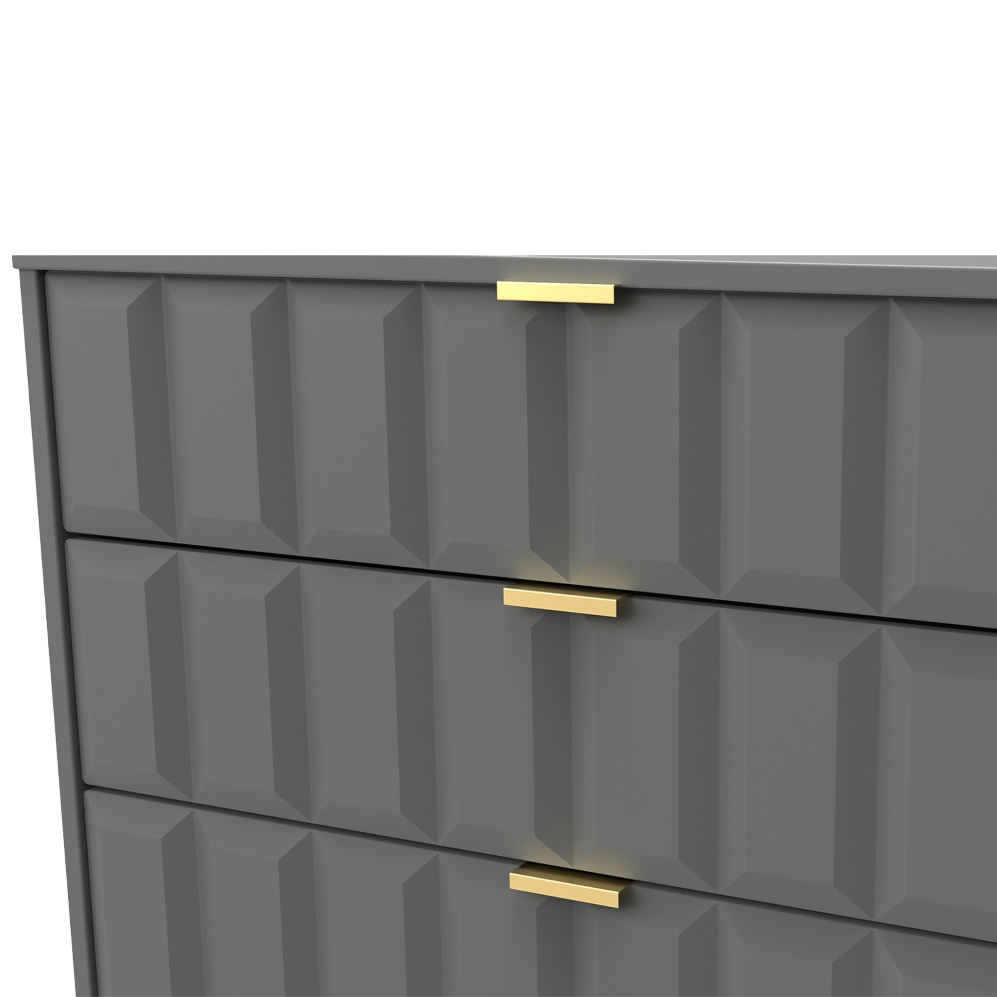 Commode Harlow à 3 tiroirs avec pieds en épingle à cheveux dorés