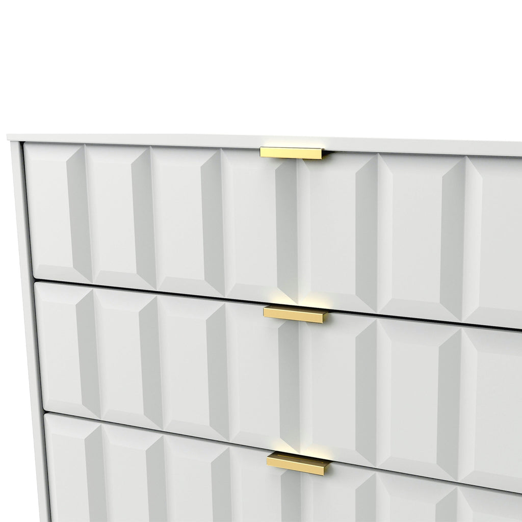 Commode Harlow à 3 tiroirs avec pieds en épingle à cheveux dorés