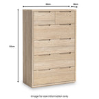 Commode Mylor en chêne lavé, 2 tiroirs au-dessus de 4 tiroirs