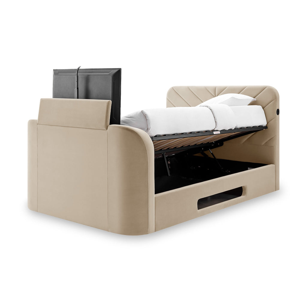 Lit avec télévision connectée Koble Chevron