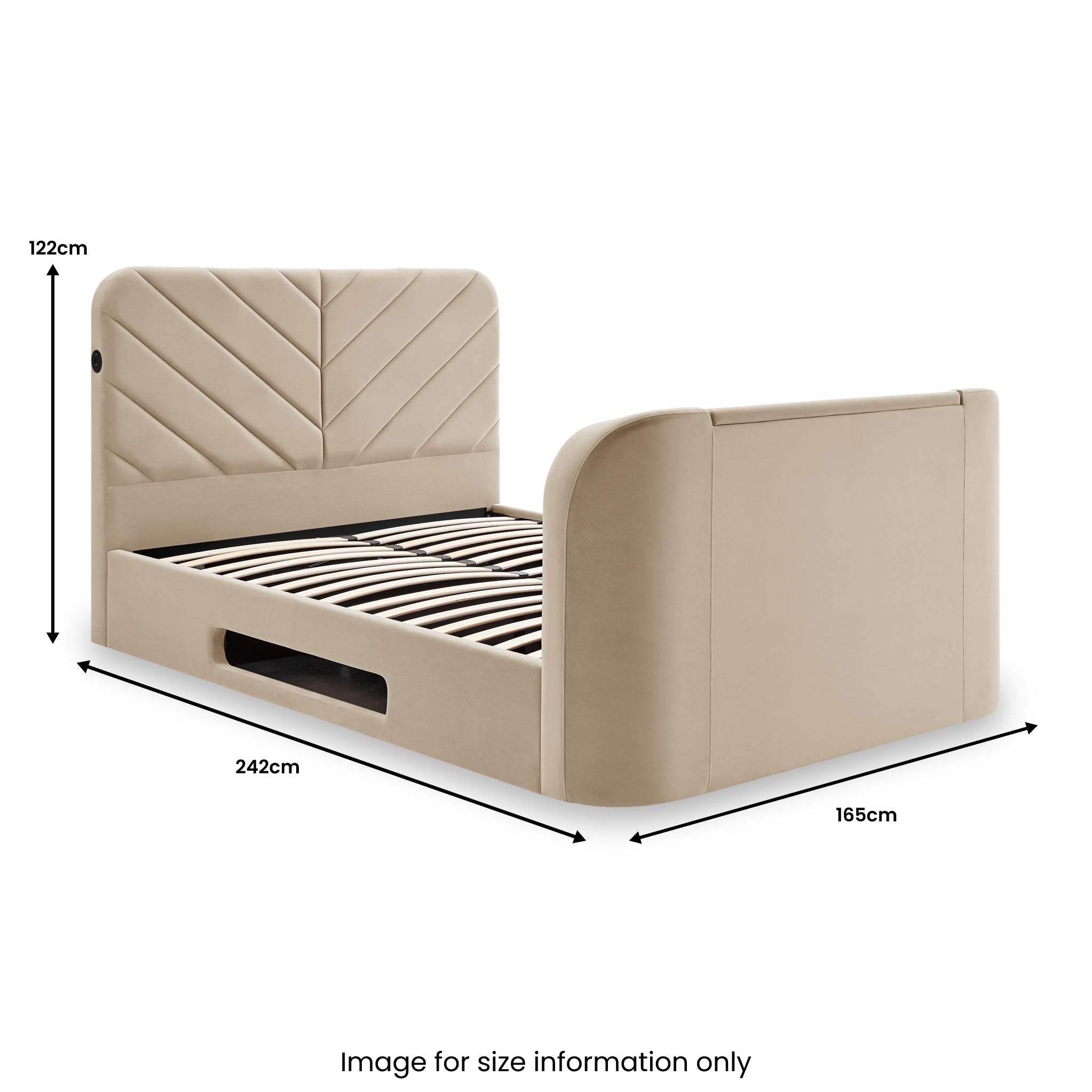 Lit avec télévision connectée Koble Chevron