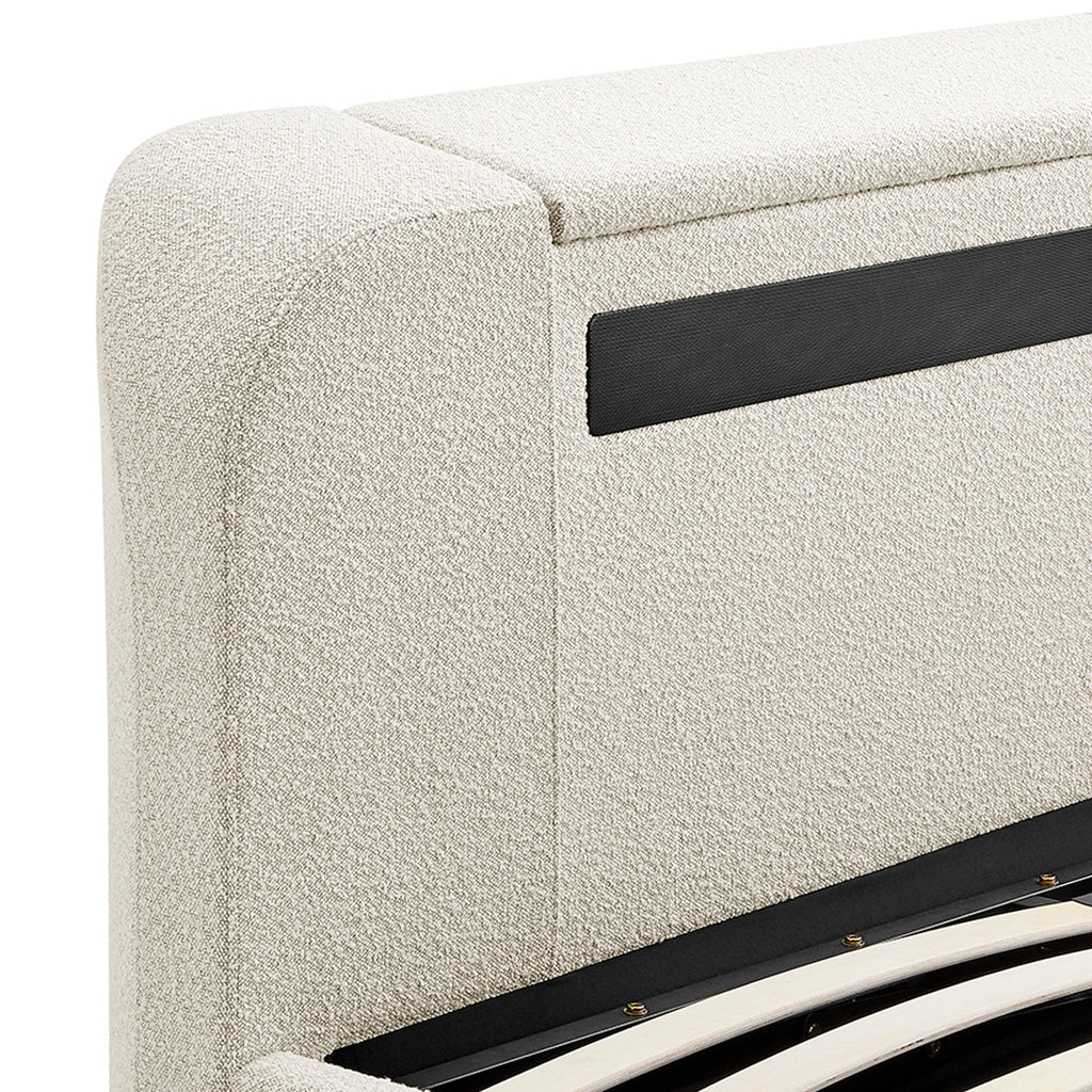 Lit TV rembourré Koble Wafer Boucle