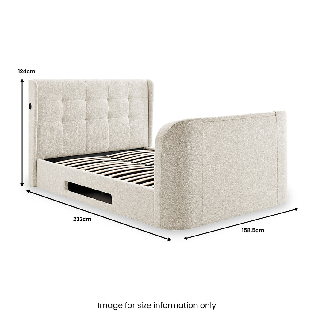 Lit TV rembourré Koble Wafer Boucle