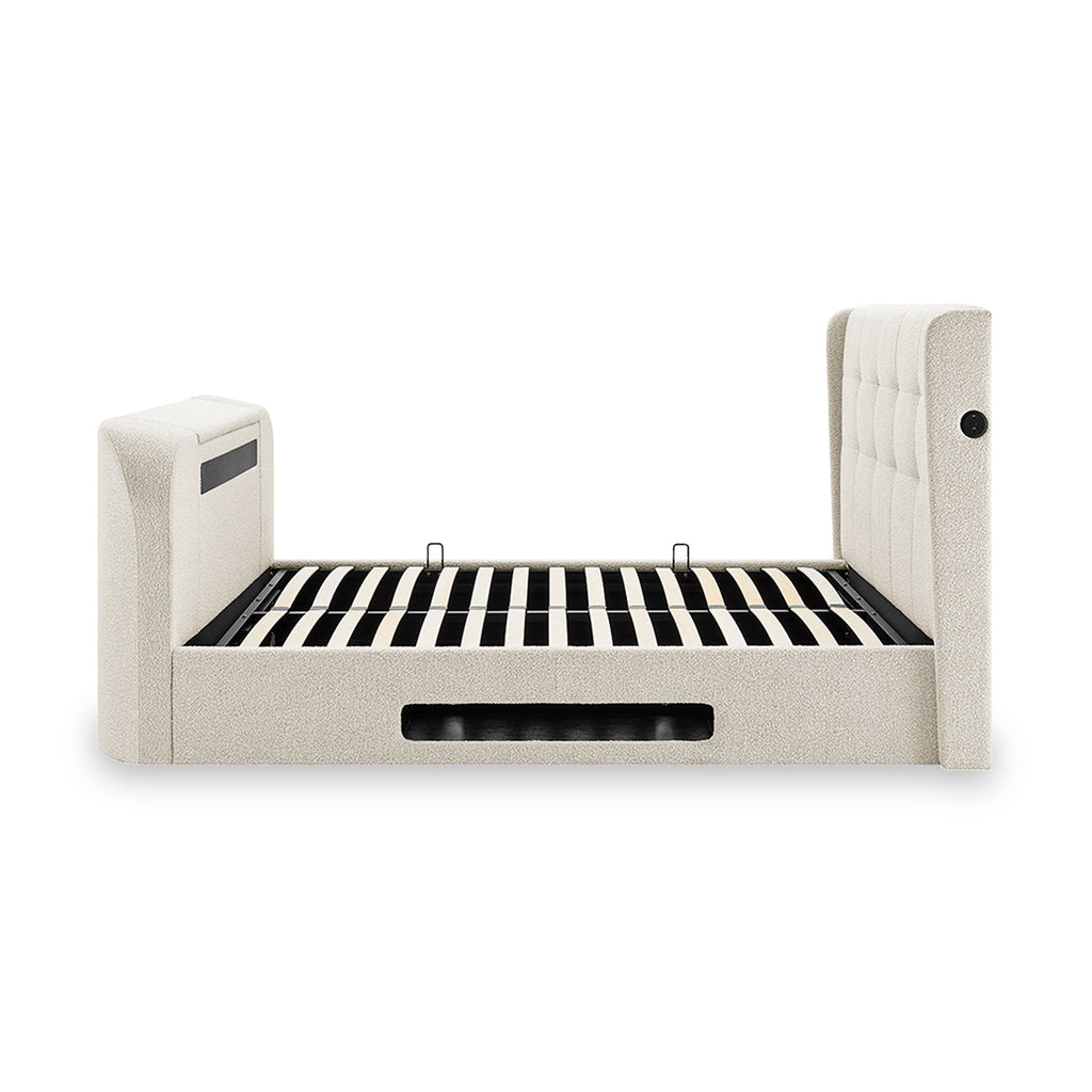 Lit TV rembourré Koble Wafer Boucle