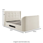 Lit TV rembourré Koble Wafer Boucle