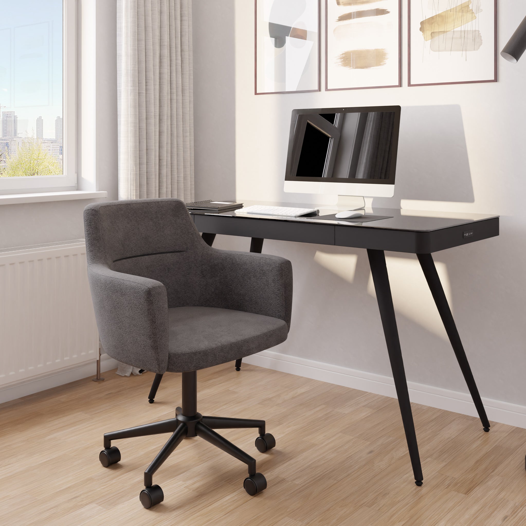 Chaise de bureau pivotante réglable en hauteur Koble Elsa