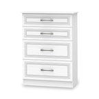 Commode profonde Killgarth blanche à 4 tiroirs 